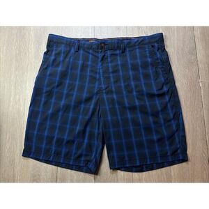 Tommy Bahama "Paradise Tech" Shorts Men's 40 Blue Plaid Golf Nylon Blend Stretch